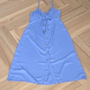 MIMI CHICA Light Blue Button-Down Midi Dress Medium